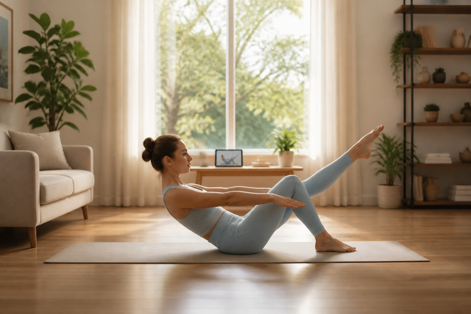 Pilates a domicile concentration et bien etre